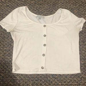 White button up t-shirt